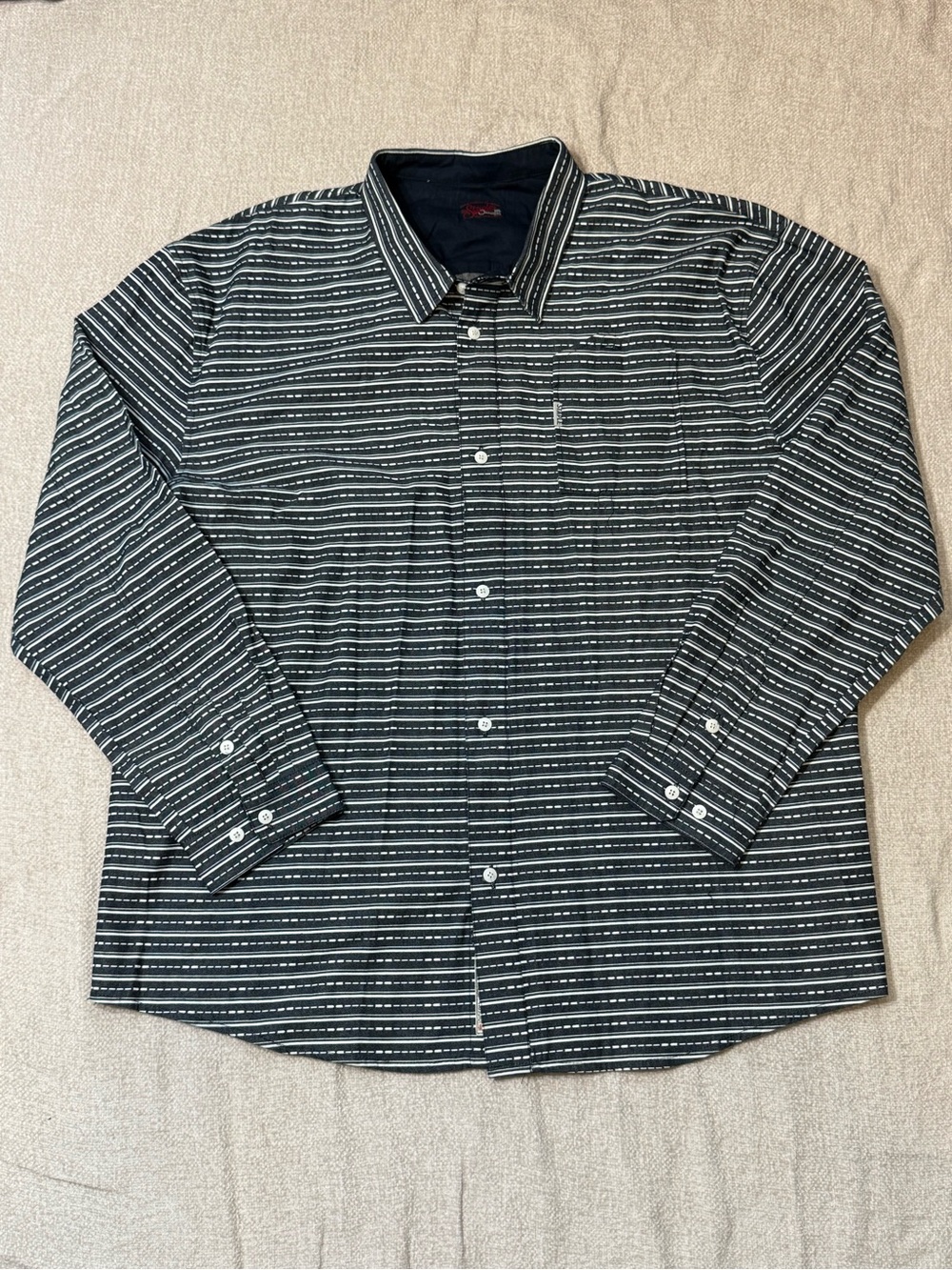 Staple Pigeon Mens 3XL Striped Button Up Shirt Y2K Streetwear Skate Black